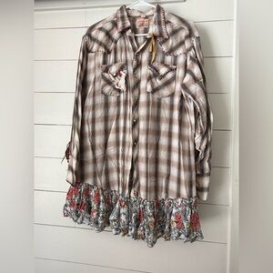 Vintage Levine’s Repurposed Cowboy Western Rodeo Women’s Pearl Snap Shirt M/L